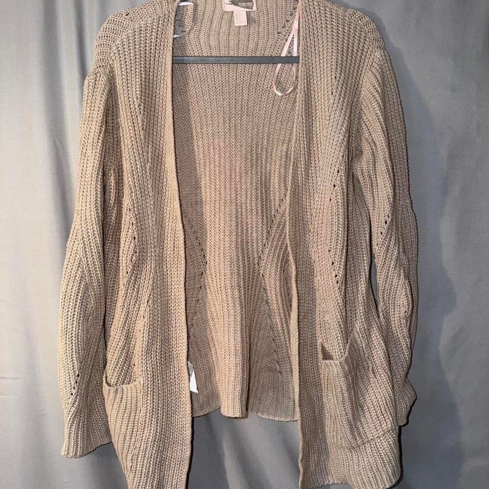 Forever 21 cream & tan cardigan